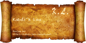 Kabók Lea névjegykártya